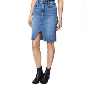 Sanctuary Blue Denim Midi Skirt with slid on front and side Y2K style Women 00